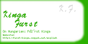 kinga furst business card